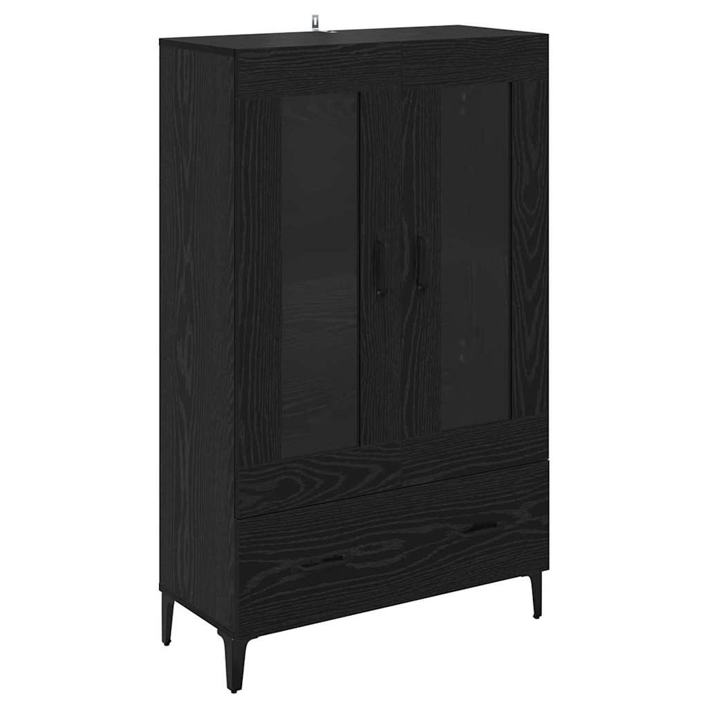 Highboard Schwarz Eichen-Optik 70 x 31 x 115 cm