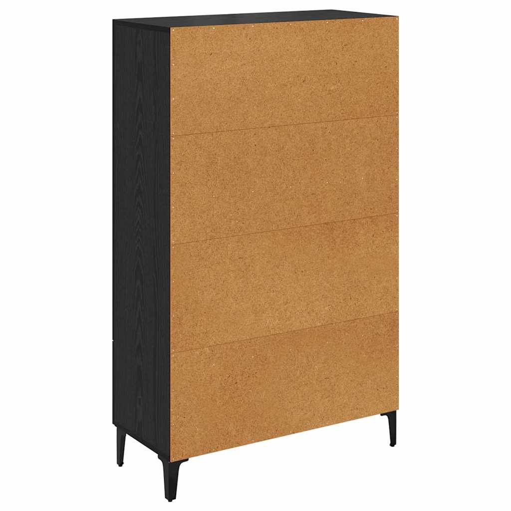 Highboard Schwarz Eichen-Optik 70 x 31 x 115 cm