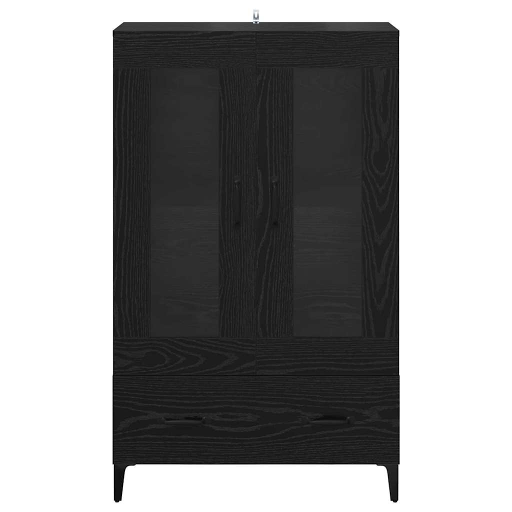 Highboard Schwarz Eichen-Optik 70 x 31 x 115 cm