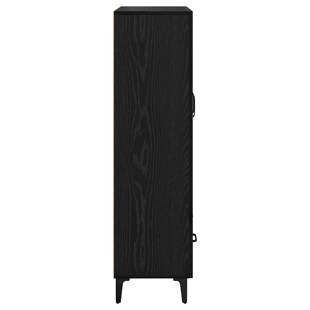 Highboard Schwarz Eichen-Optik 70 x 31 x 115 cm