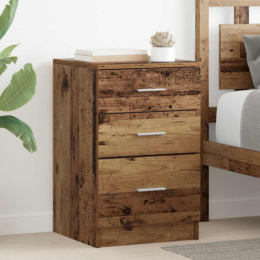 Nachttisch mit Schubladen Altholz 40 x 40 x 63 cm Holzwerkstoff