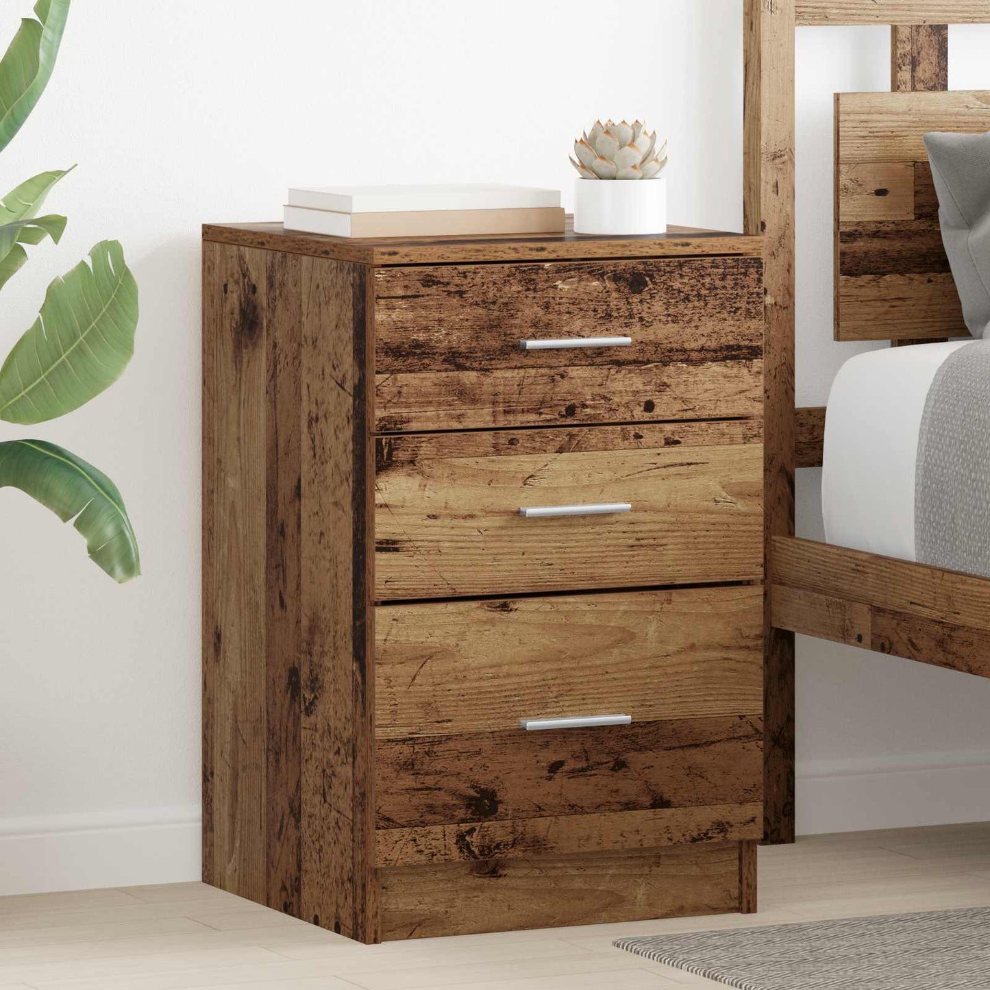Nachttisch Altholz 40 x 40 x 63 cm Holzwerkstoff