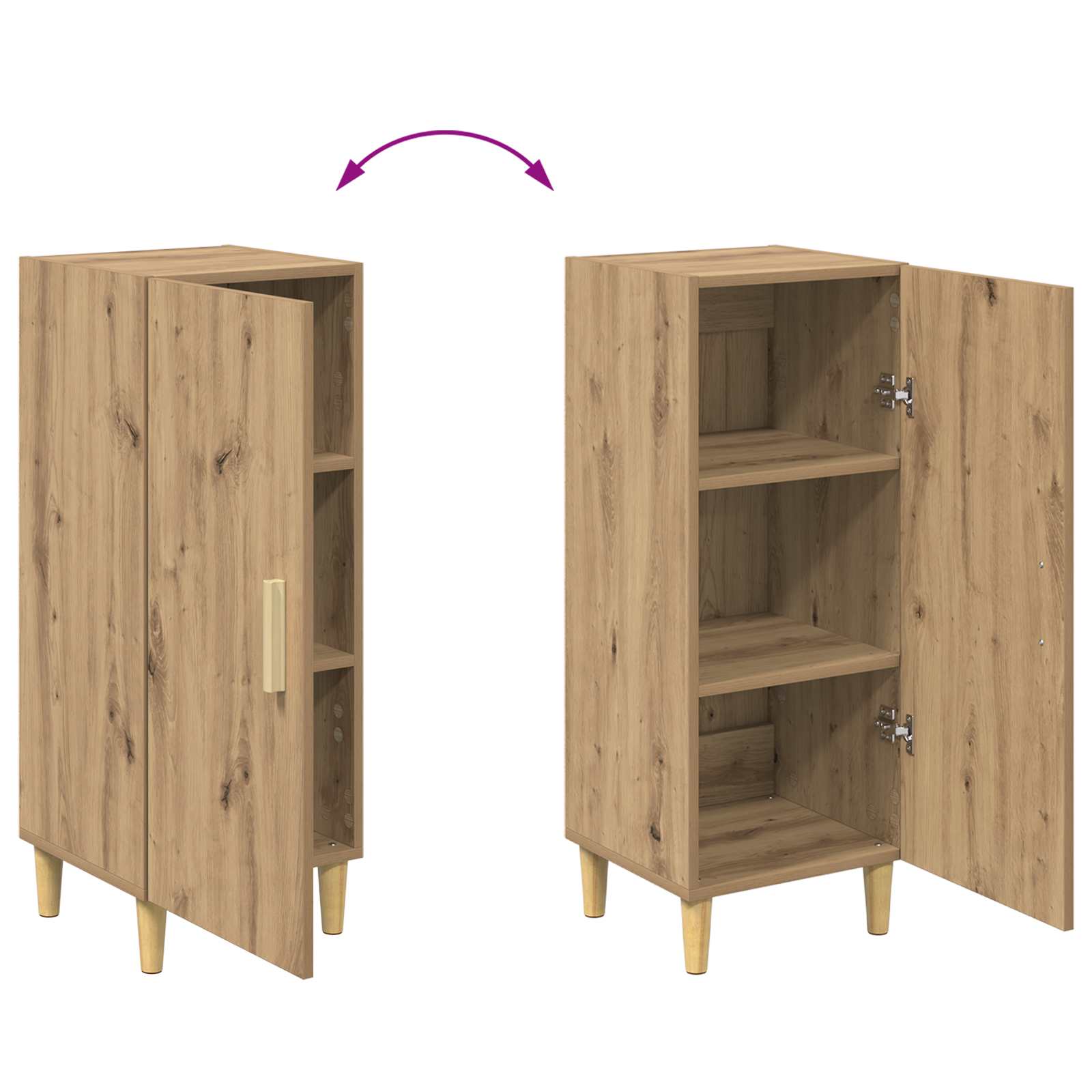 Sideboard Artisan-Eiche 34,5 x 34 x 90 cm Holzwerkstoff