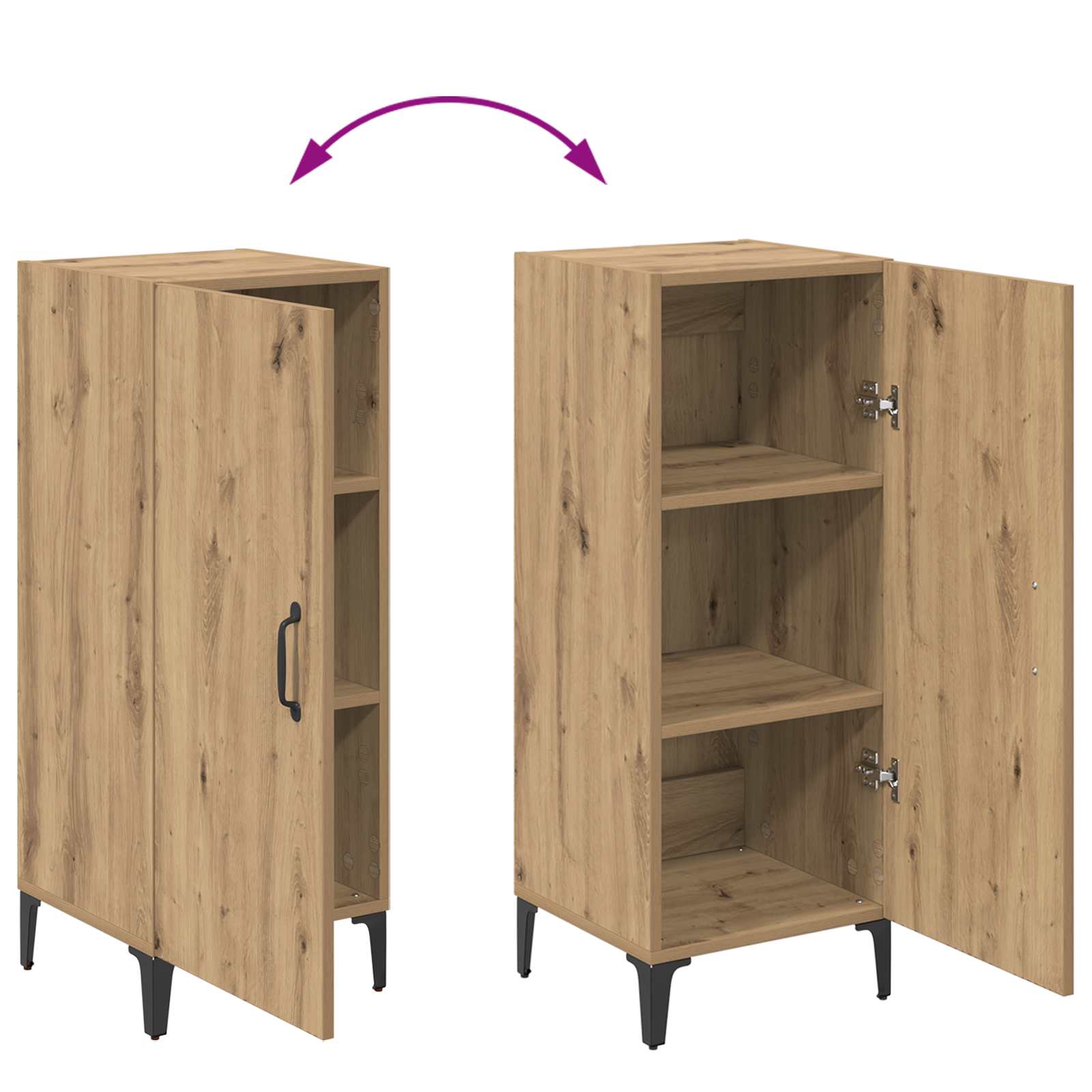Sideboard Artisan-Eiche 34,5 x 34 x 90 cm Holzwerkstoff