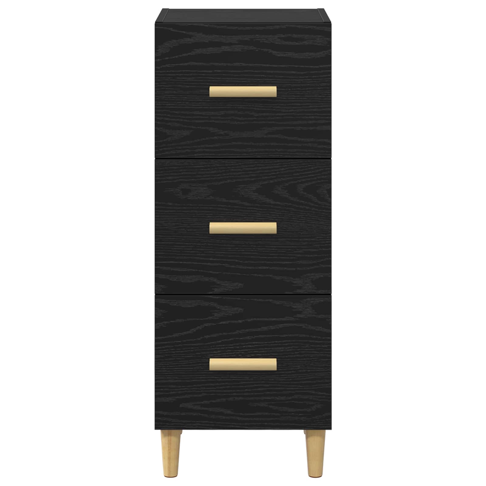 Sideboard Schwarz Eichen-Optik 34,5 x 34 x 90 cm Holzwerkstoff