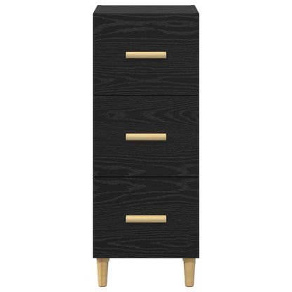 Sideboard Schwarz Eichen-Optik 34,5 x 34 x 90 cm Holzwerkstoff