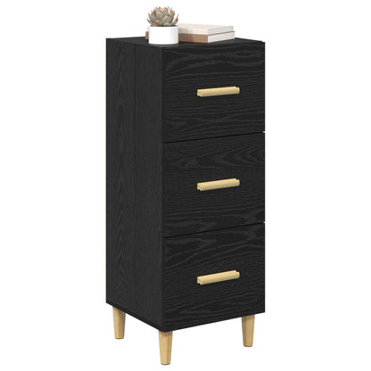 Sideboard Schwarz Eichen-Optik 34,5 x 34 x 90 cm Holzwerkstoff