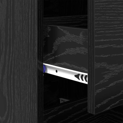 Sideboard Schwarz Eichen-Optik 34 x 34,5 x 90 cm Holzwerkstoff