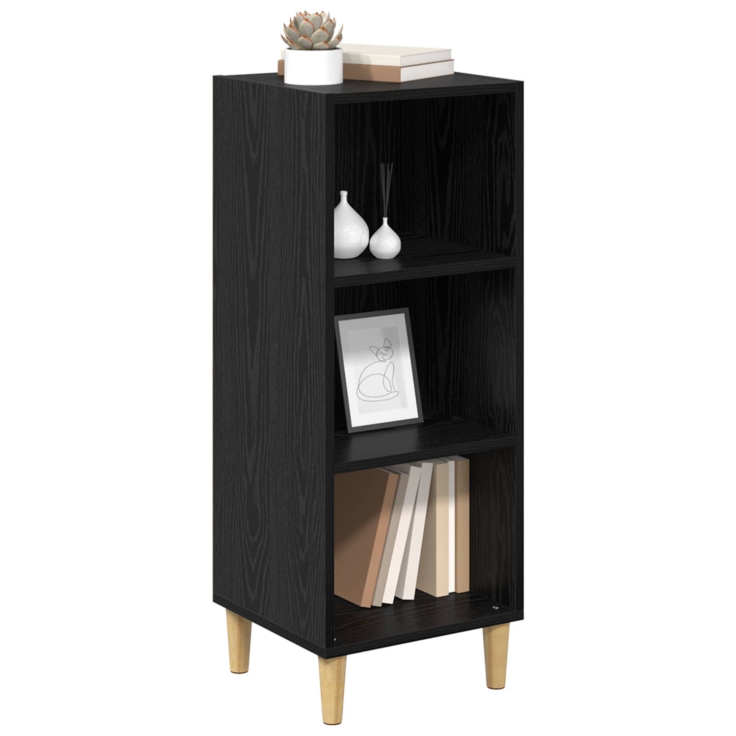 Sideboard Schwarz Eichen-Optik 34,5 x 32,5 x 90 cm