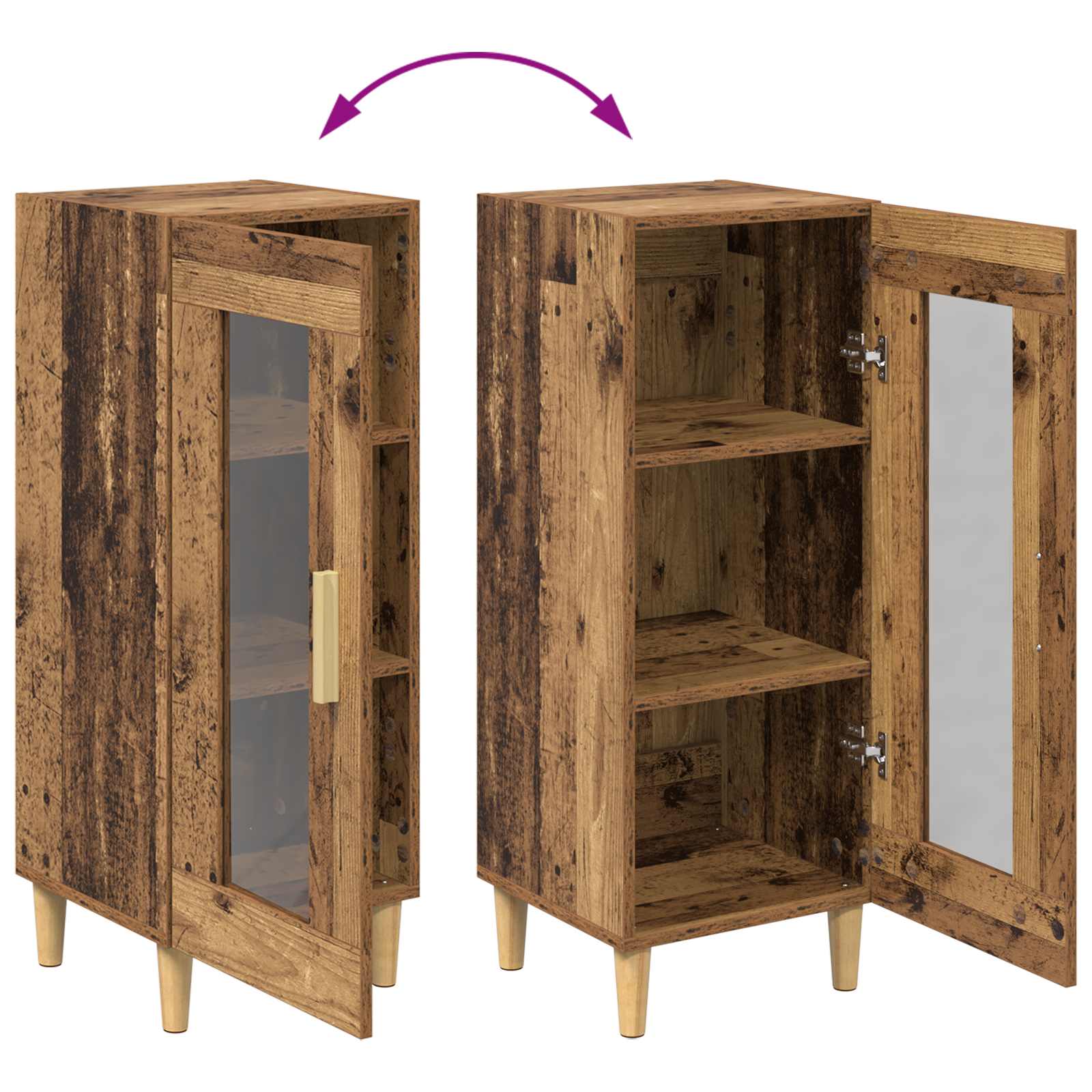 Sideboard Altholz 34.5 x 32.5 x 90 cm Holzwerkstoff