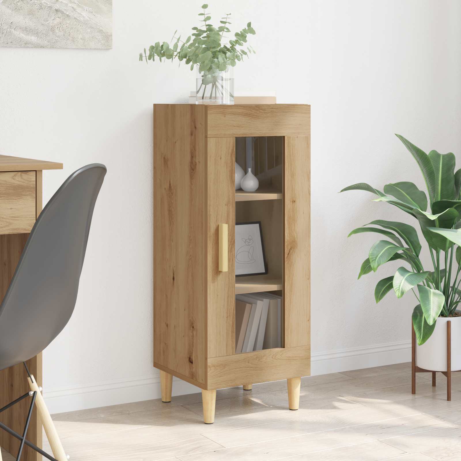 Sideboard Artisan-Eiche 34.5 x 32.5 x 90 cm Holzwerkstoff
