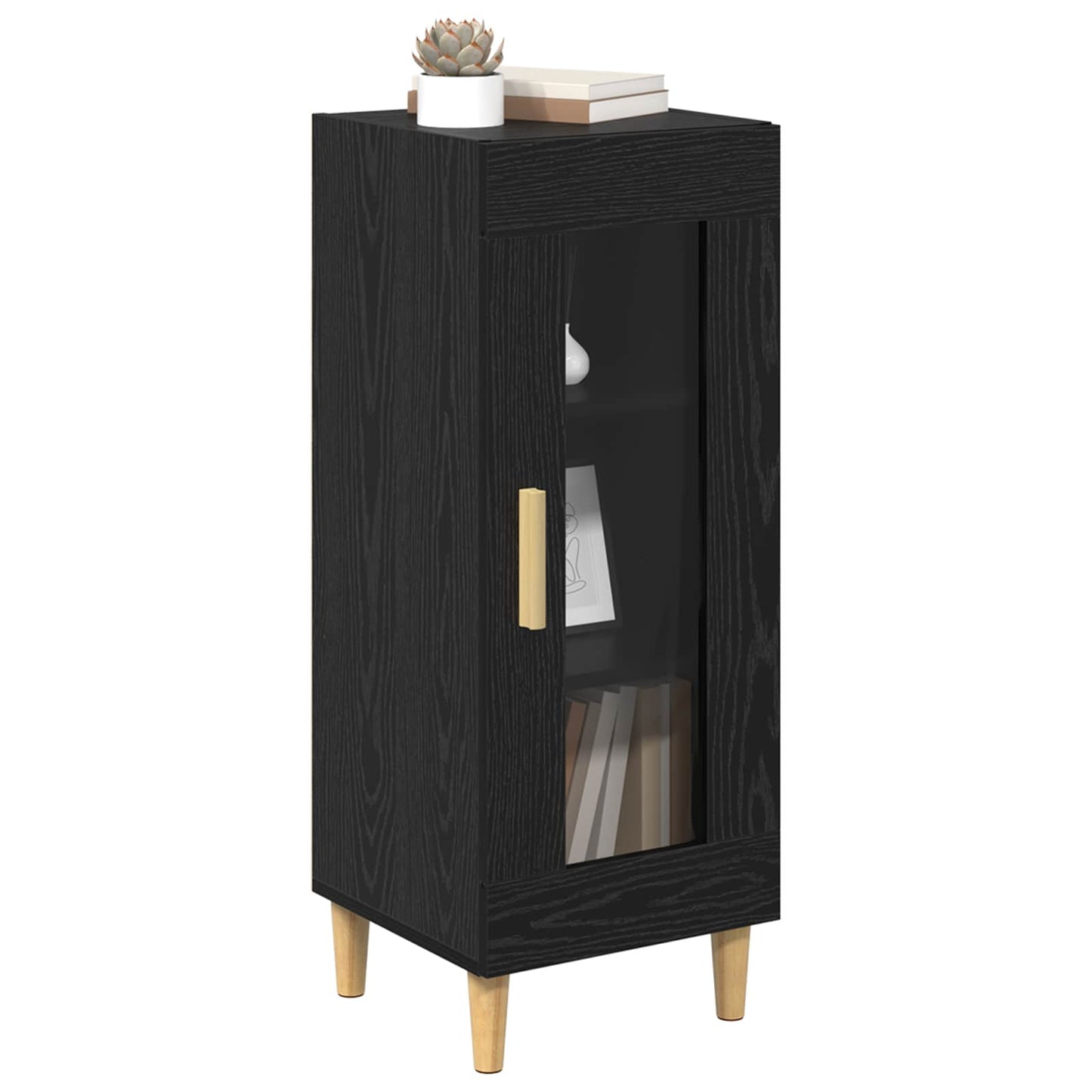 Sideboard Schwarz Eichen-Optik 34.5 x 32.5 x 90 cm