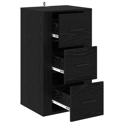 Sideboard Schwarz Eichen-Optik 40 x 33 x 70 cm Holzwerkstoff