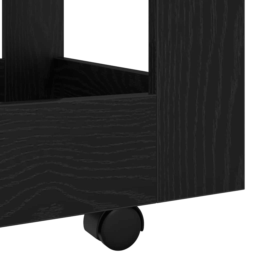 Schreibtischwagen Schwarz Eichen-Optik 60 x 45 x 60 cm