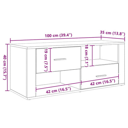 TV-Schränk 100 x 35 x 40 cm Altholz Holzwerkstoff