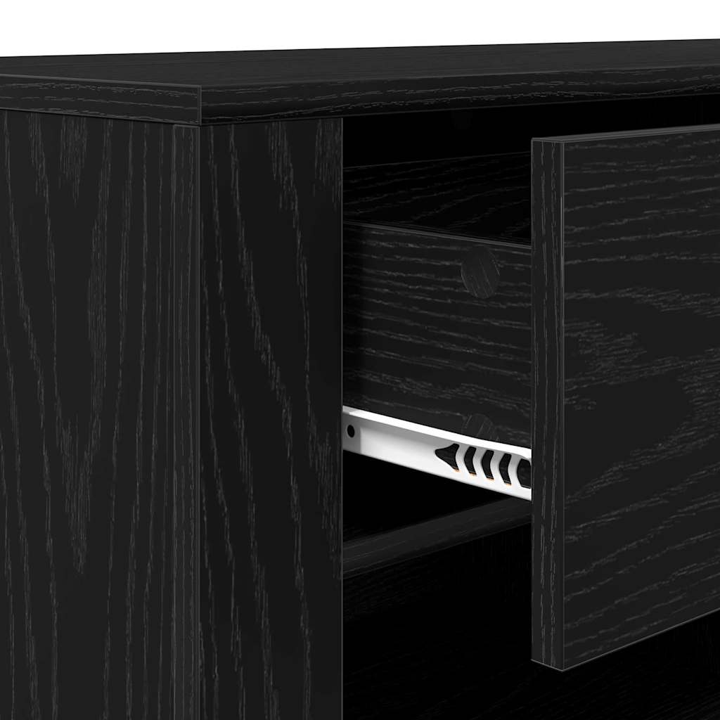 TV-Schränk 100 x 35 x 40 cm Schwarz Eichen-Optik Holzwerkstoff