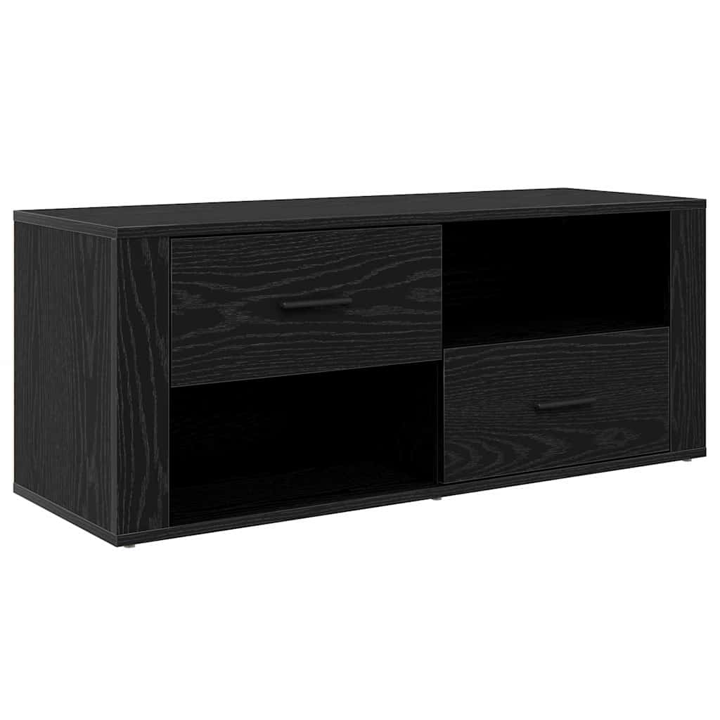 TV-Schränk 100 x 35 x 40 cm Schwarz Eichen-Optik Holzwerkstoff