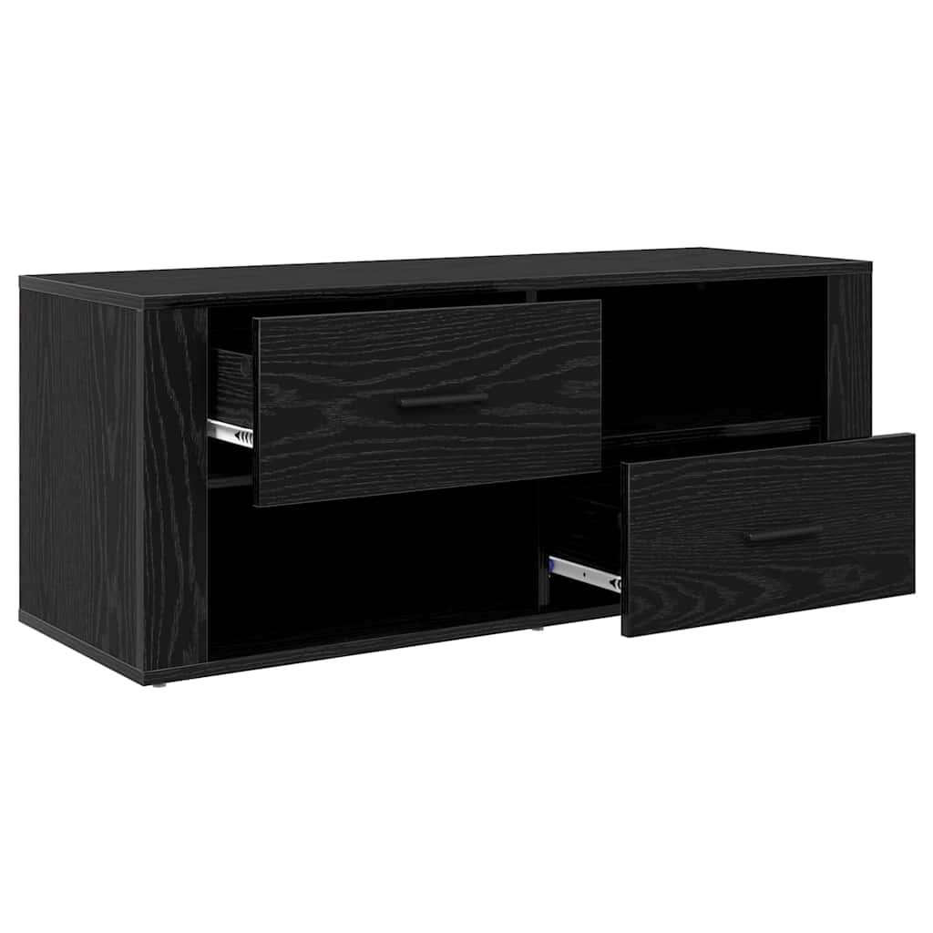 TV-Schränk 100 x 35 x 40 cm Schwarz Eichen-Optik Holzwerkstoff