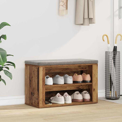 Schuhregal 75 x 35 x 45 cm Holzwerkstoff Altholz