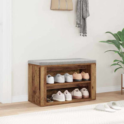 Schuhregal 75 x 35 x 45 cm Holzwerkstoff Altholz