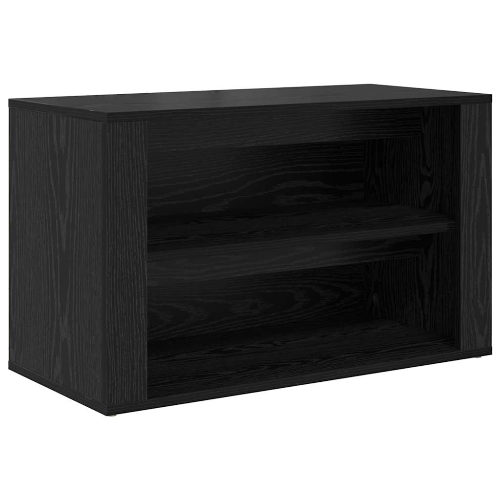 Schuhregal 75 x 35 x 45 cm Holzwerkstoff Schwarz Eichen-Optik