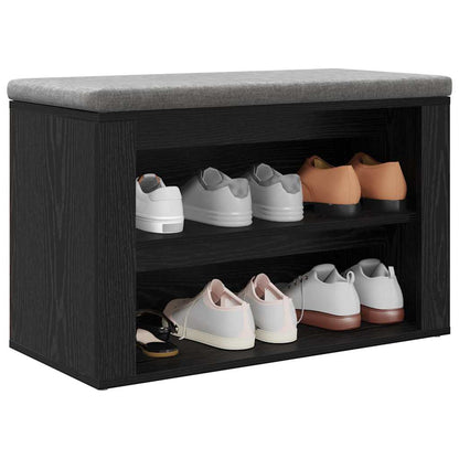 Schuhregal 75 x 35 x 45 cm Holzwerkstoff Schwarz Eichen-Optik