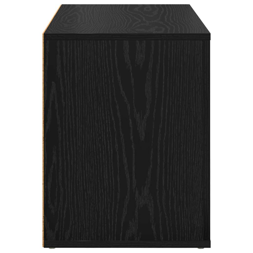 Schuhregal 75 x 35 x 45 cm Holzwerkstoff Schwarz Eichen-Optik
