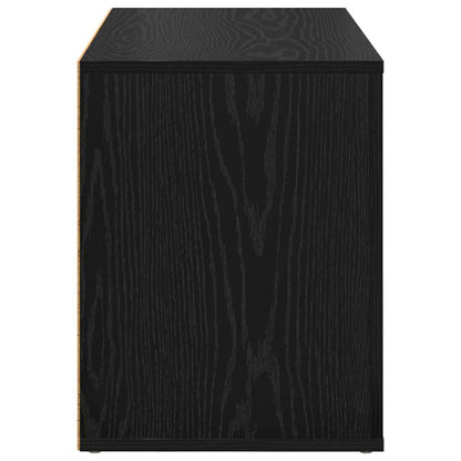 Schuhregal 75 x 35 x 45 cm Holzwerkstoff Schwarz Eichen-Optik