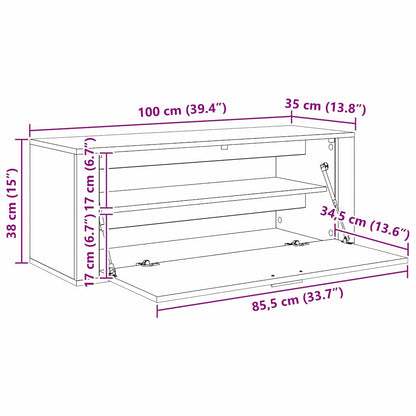 Schuhschrank 100 x 35 x 38 cm Holzwerkstoff