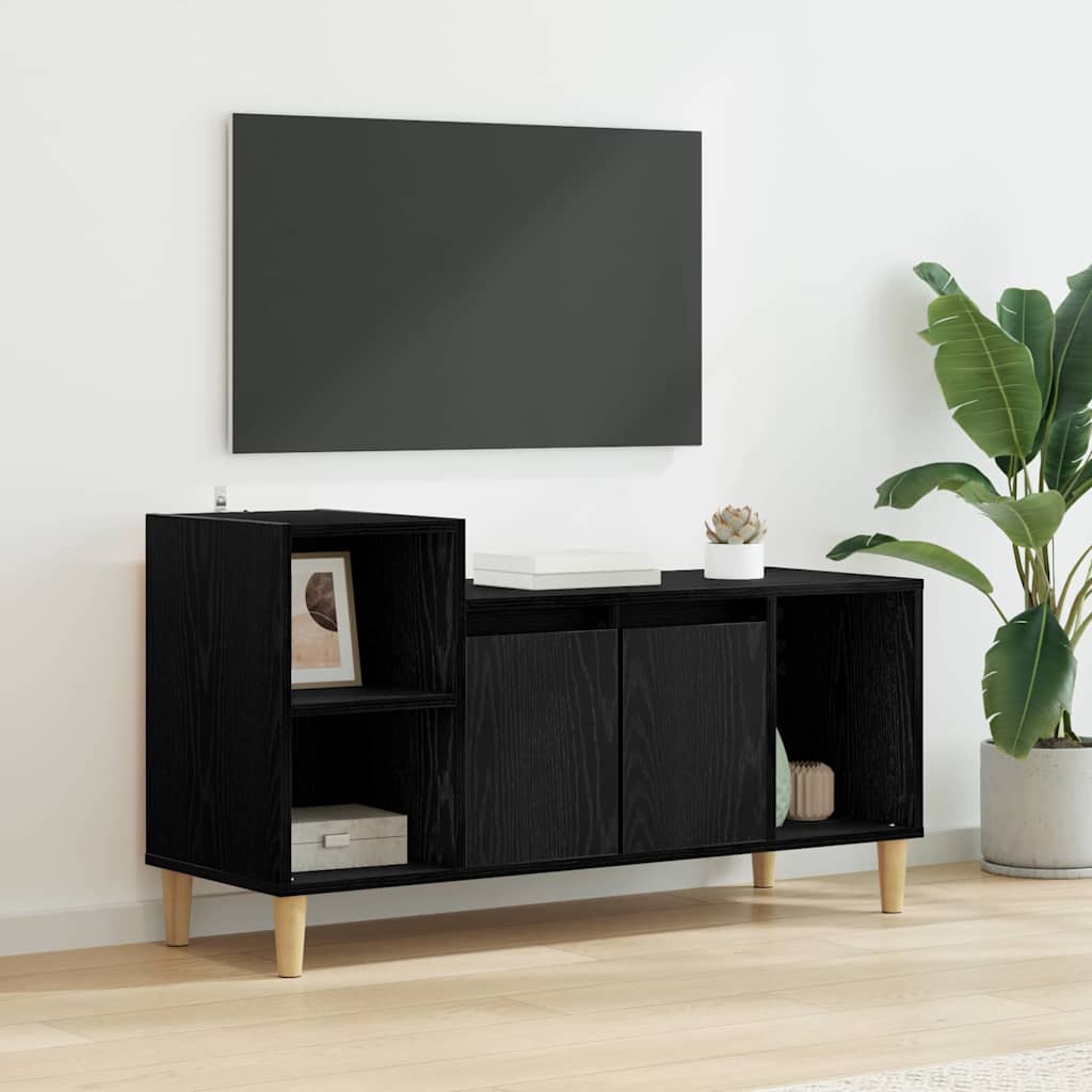 TV-Schränk 100 x 35 x 55 cm Schwarz Eichen-Optik Holzwerkstoff
