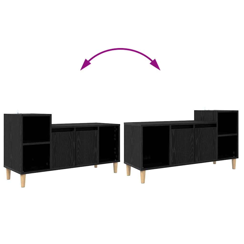 TV-Schränk 100 x 35 x 55 cm Schwarz Eichen-Optik Holzwerkstoff