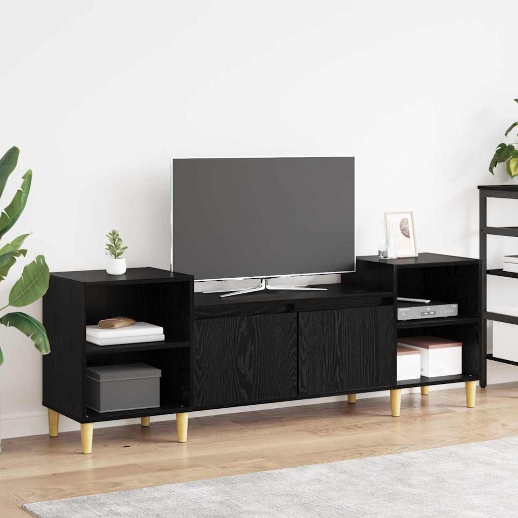 TV-Schränk 160 x 35 x 55 cm Schwarz Eichen-Optik Holzwerkstoff
