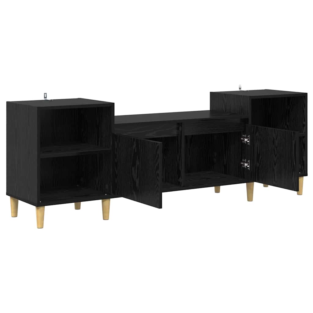 TV-Schränk 160 x 35 x 55 cm Schwarz Eichen-Optik Holzwerkstoff