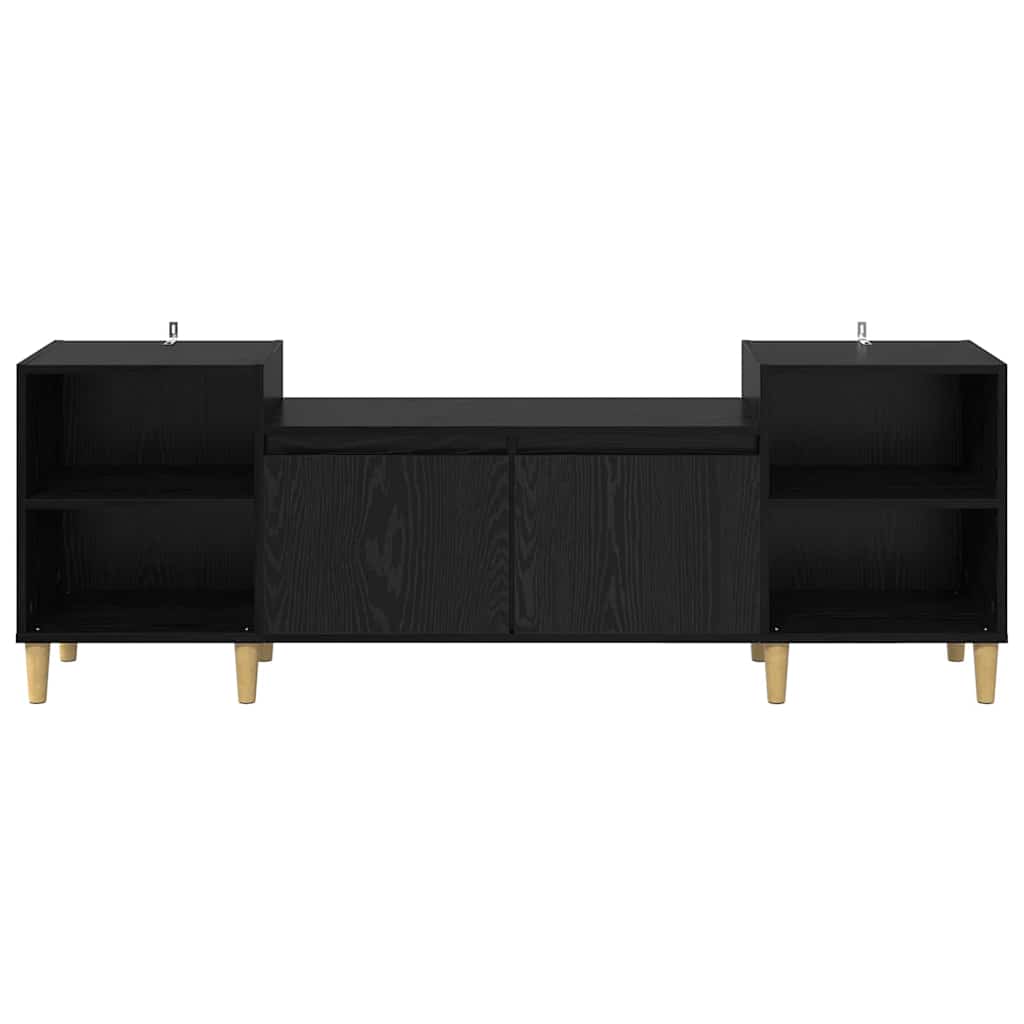 TV-Schränk 160 x 35 x 55 cm Schwarz Eichen-Optik Holzwerkstoff