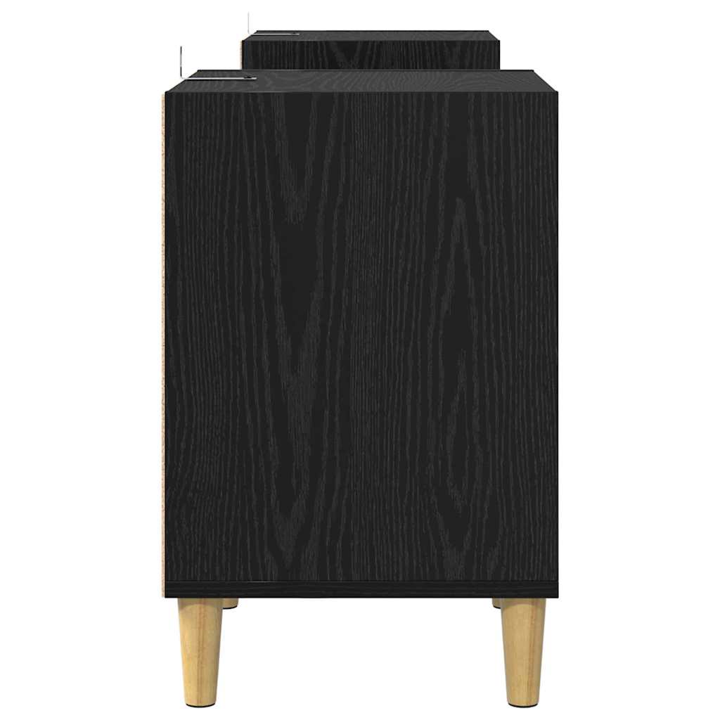TV-Schränk 160 x 35 x 55 cm Schwarz Eichen-Optik Holzwerkstoff