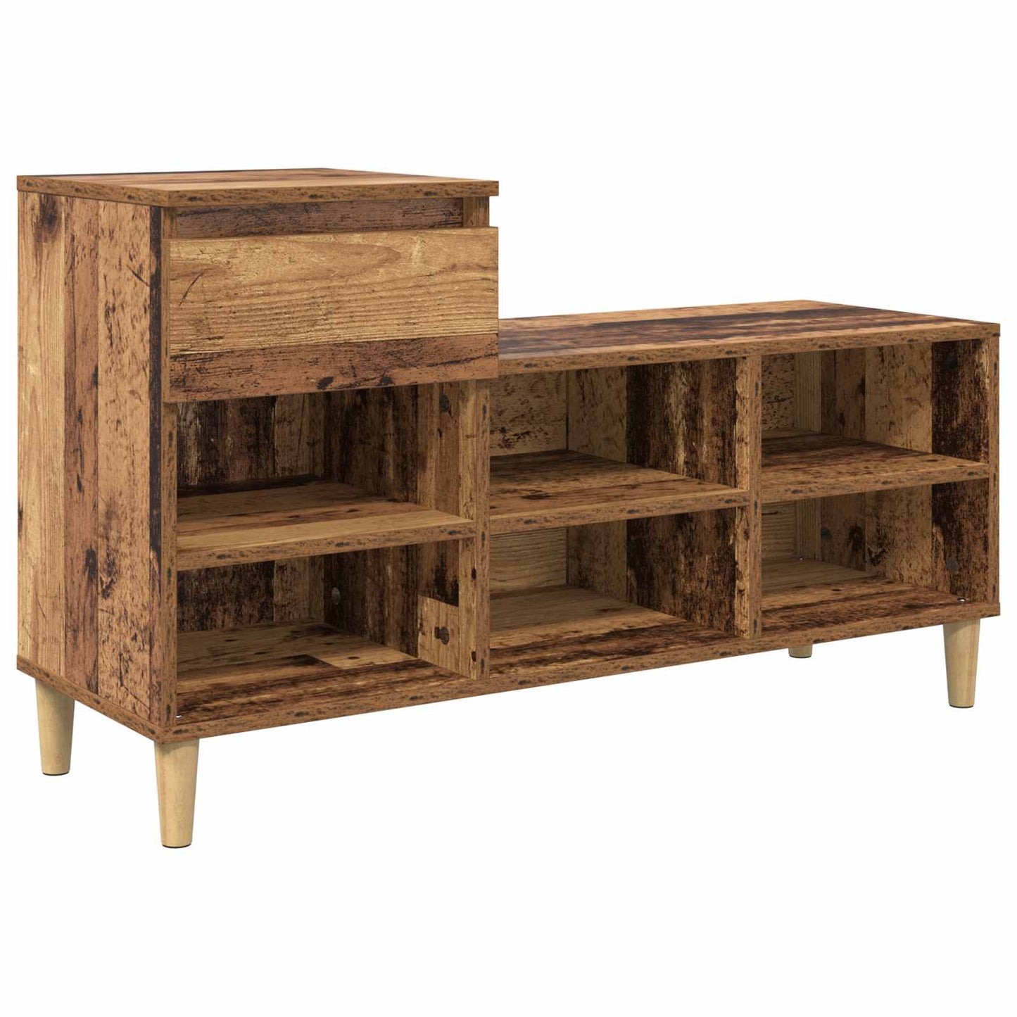 Schuhschrank 102 x 36 x 60 cm Holzwerkstoff Altholz