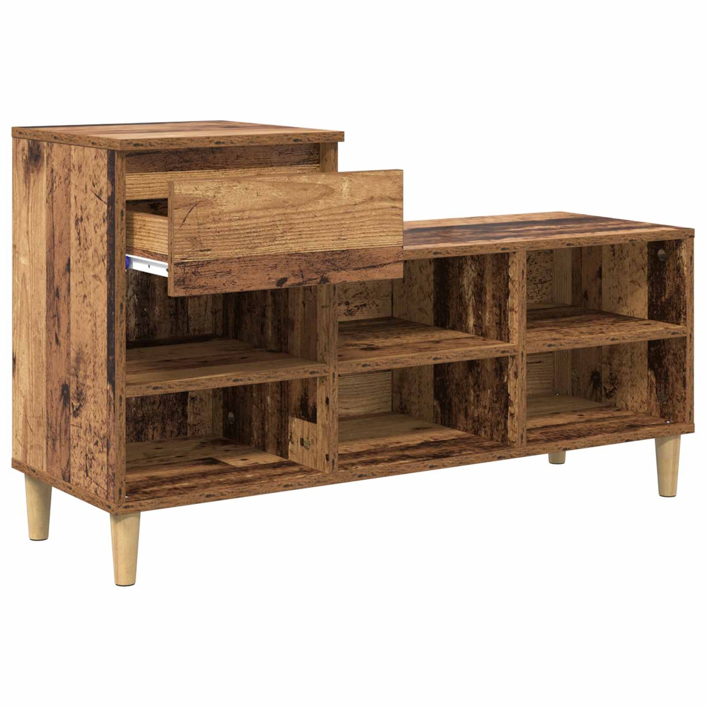 Schuhschrank 102 x 36 x 60 cm Holzwerkstoff Altholz