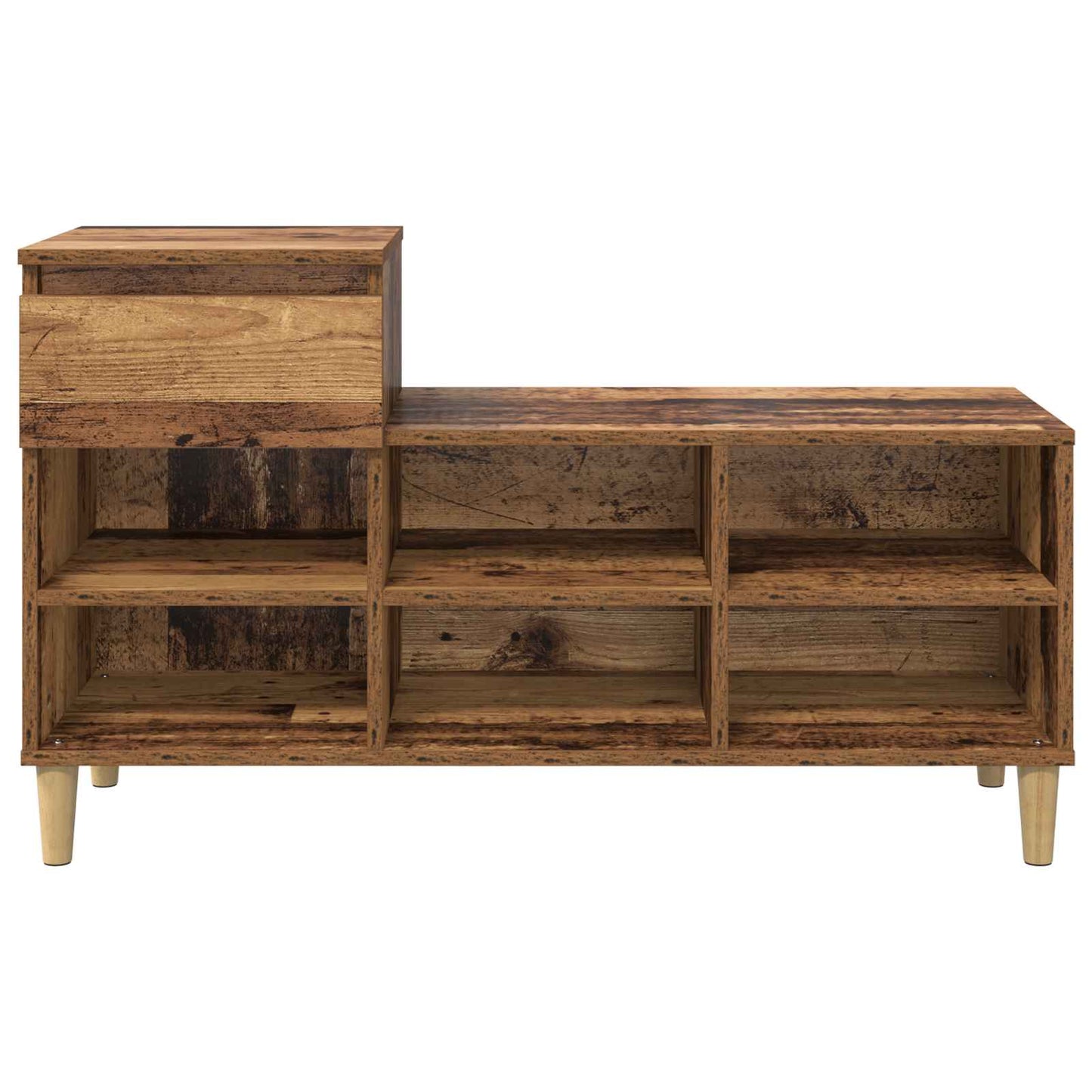Schuhschrank 102 x 36 x 60 cm Holzwerkstoff Altholz