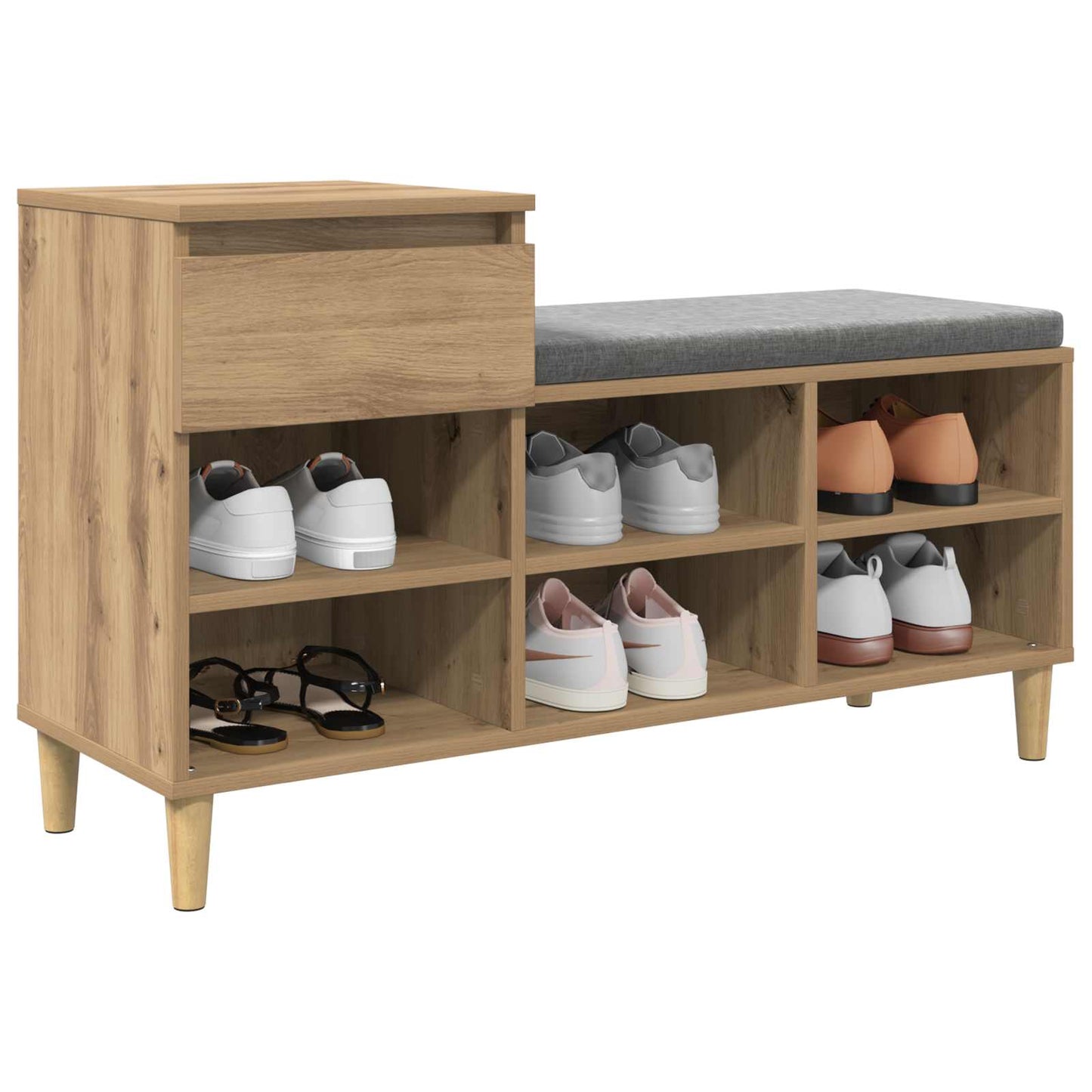 Schuhschrank 102 x 36 x 60 cm Holzwerkstoff Artisan-Eiche