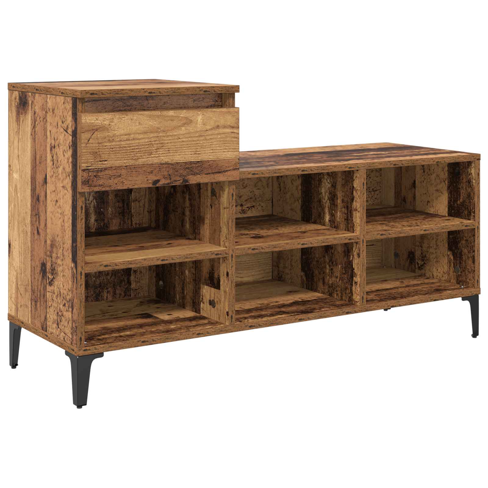 Schuhschrank 102 x 36 x 60 cm Holzwerkstoff Altholz