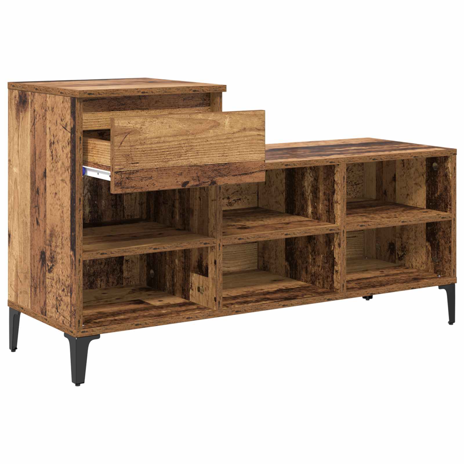 Schuhschrank 102 x 36 x 60 cm Holzwerkstoff Altholz
