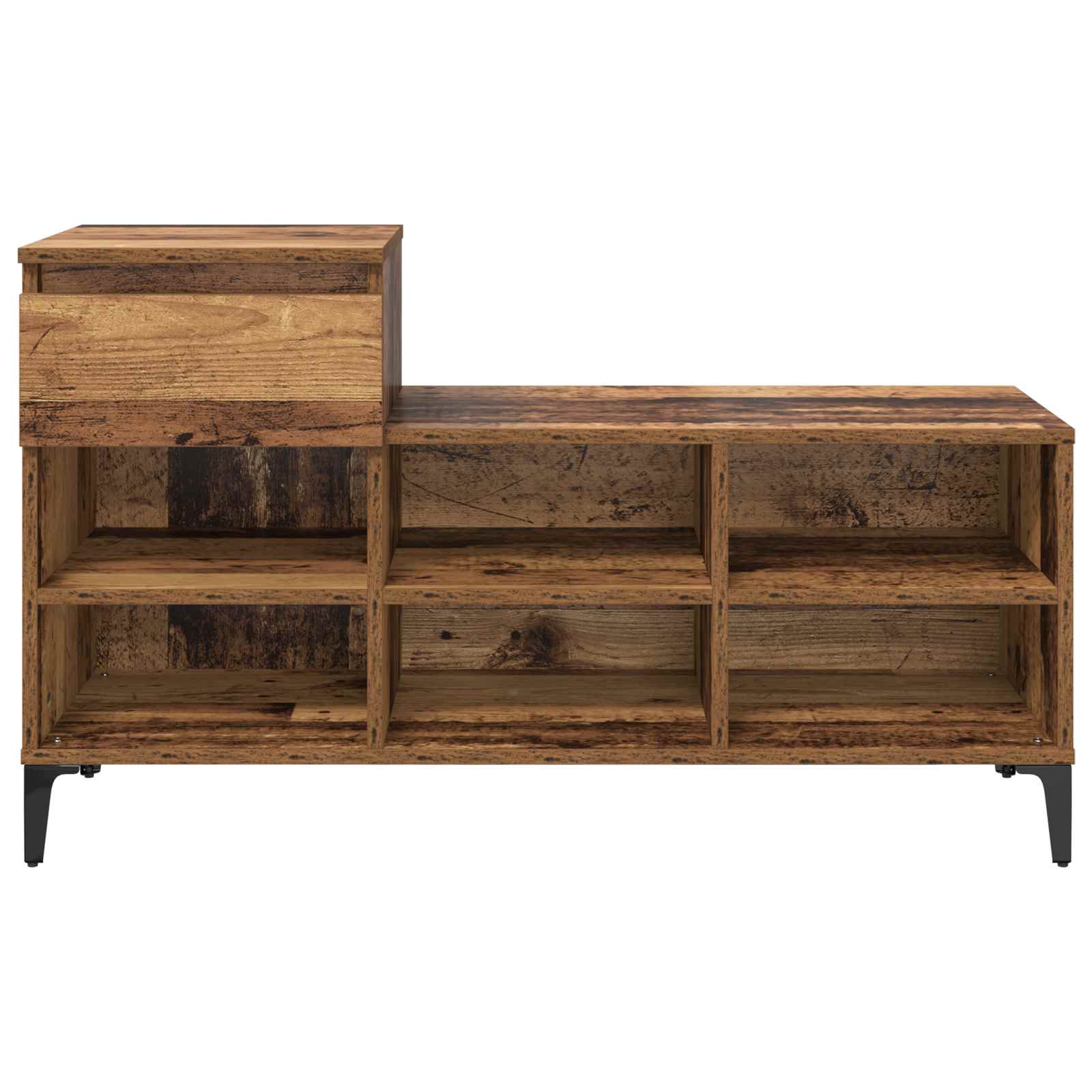 Schuhschrank 102 x 36 x 60 cm Holzwerkstoff Altholz