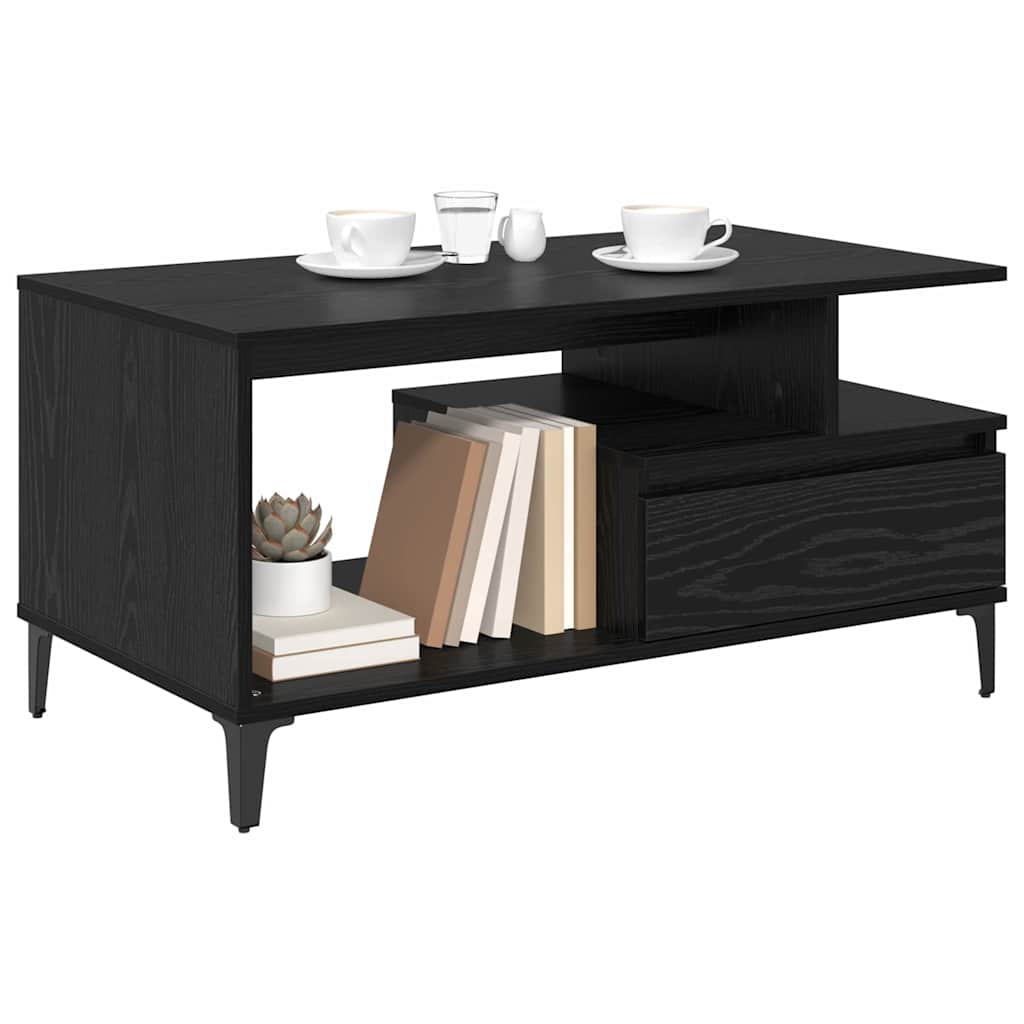 Couchtisch Schwarz Eichen-Optik 90 x 49 x 45 cm Holzwerkstoff