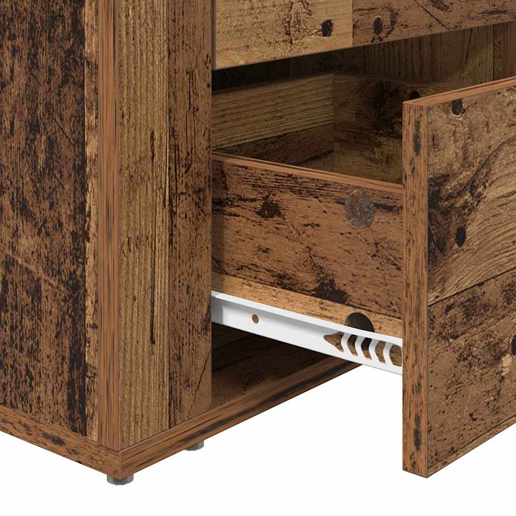 Nachttisch mit Schubladen Altholz 50 x 36 x 60 cm Holzwerkstoff