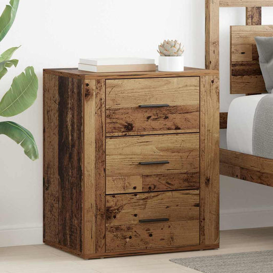 Nachttisch mit Schubladen Altholz 50 x 36 x 60 cm Holzwerkstoff