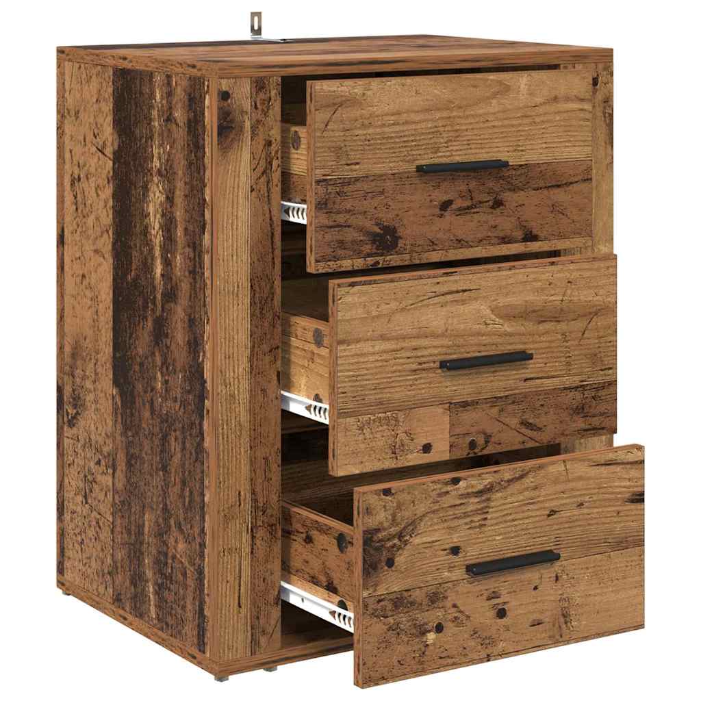 Nachttisch mit Schubladen Altholz 50 x 36 x 60 cm Holzwerkstoff