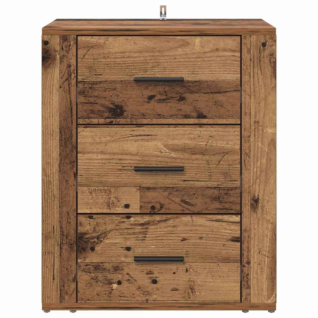 Nachttisch mit Schubladen Altholz 50 x 36 x 60 cm Holzwerkstoff
