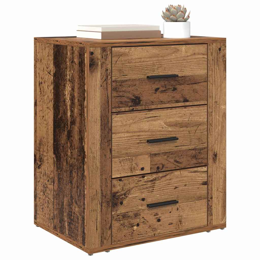 Nachttisch mit Schubladen Altholz 50 x 36 x 60 cm Holzwerkstoff