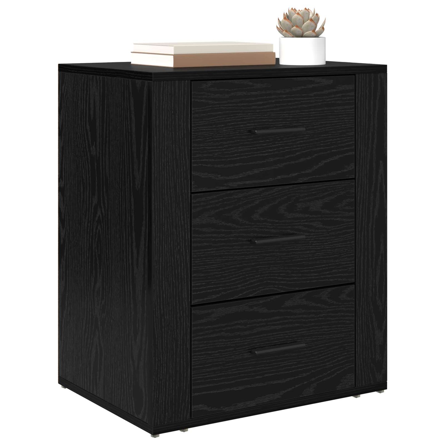 Nachttisch Schwarz Eichen-Optik 35 x 50 x 60 cm Holzwerkstoff