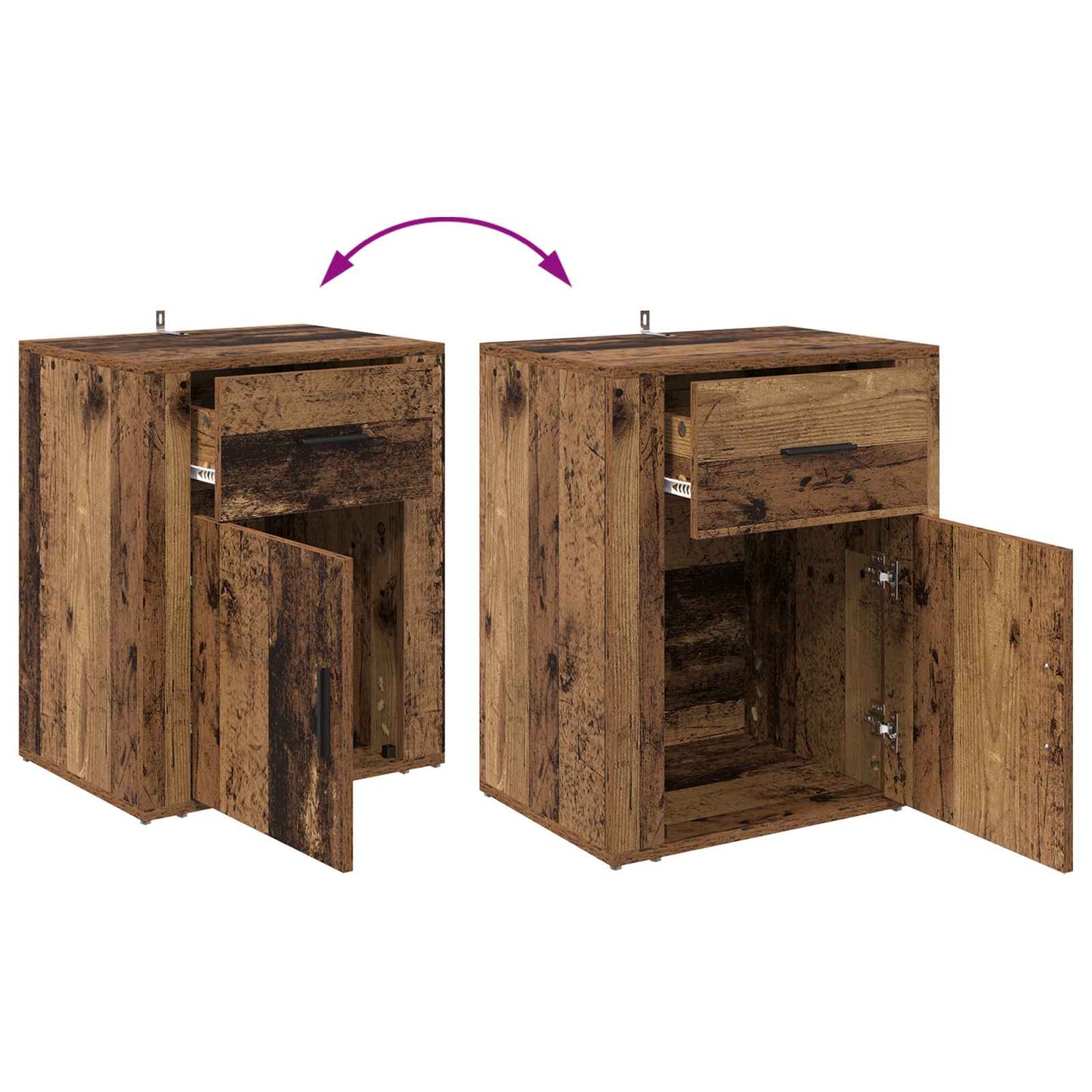 Nachttisch Altholz 35 x 50 x 60 cm Holzwerkstoff
